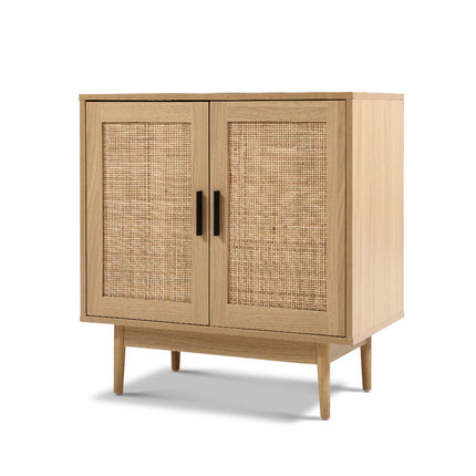 Artiss Rattan Buffet Sideboard 2 Doors - BRIONY Oak.