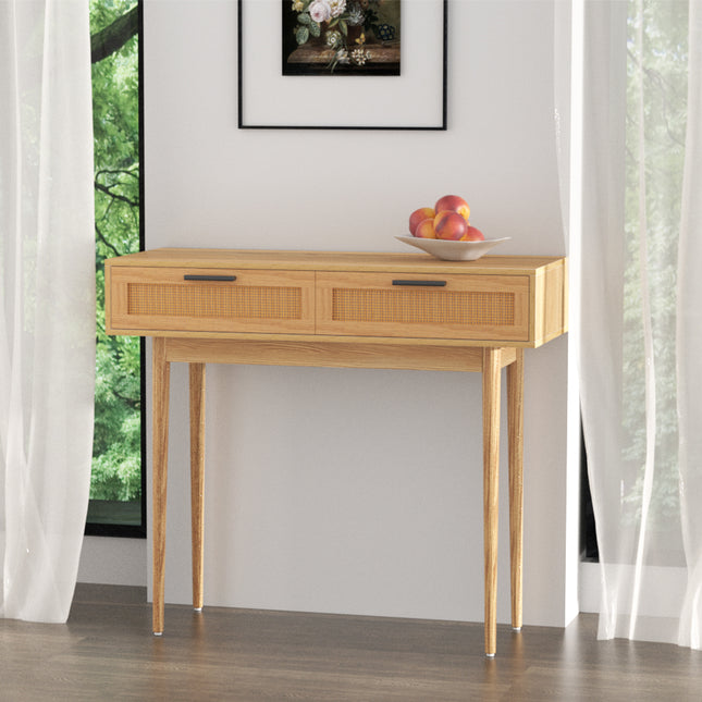 Artiss Console Table 2 Rattan Drawers.