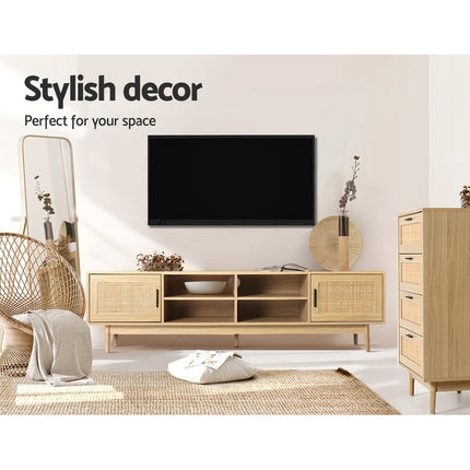 Artiss TV Cabinet Entertainment Unit 180cm Rattan Cole.