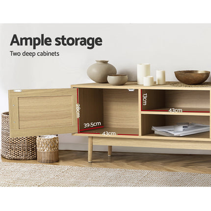 Artiss TV Cabinet Entertainment Unit 180cm Rattan Cole.