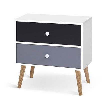 Artiss Bedside Table 2 Drawers - BONDS White.