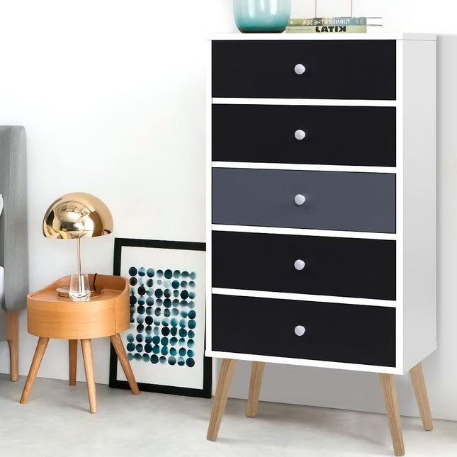 Artiss 5 Chest of Drawers - BONDS White.