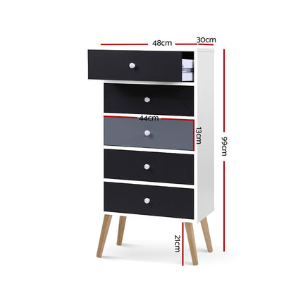 Artiss 5 Chest of Drawers - BONDS White.