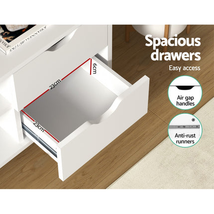 Artiss TV Cabinet Entertainment Unit 120cm White Larin.
