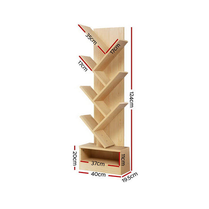 Artiss Tree Bookshelf 7 Tiers - ECHO Oak.