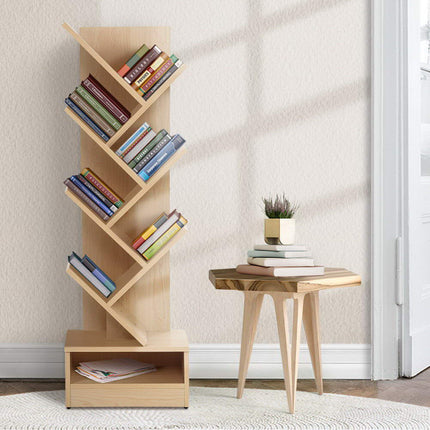 Artiss Tree Bookshelf 7 Tiers - ECHO Oak.