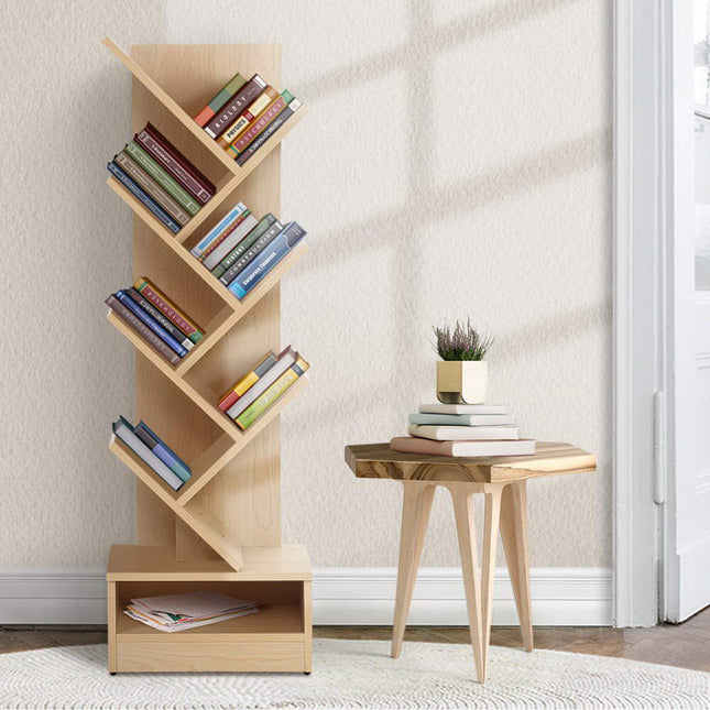 Artiss Tree Bookshelf 7 Tiers - ECHO Oak.