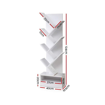 Artiss Tree Bookshelf 7 Tiers - ECHO White.