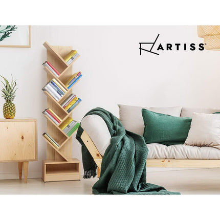 Artiss Tree Bookshelf 9 Tiers - ECHO Oak.