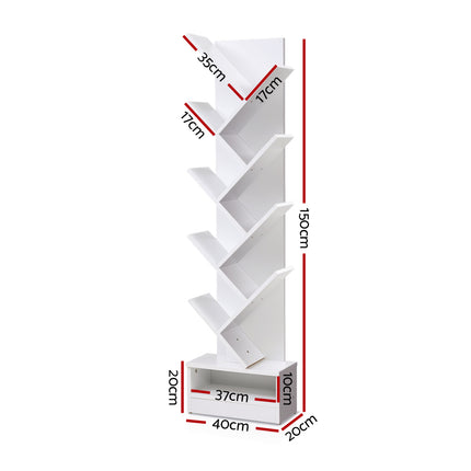 Artiss Tree Bookshelf 9 Tiers - ECHO White.