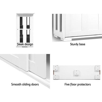 Artiss Buffet Sideboard Sliding Doors - SERA White.