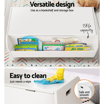 Keezi Kids Toy Box Chest Bookshelf Storage Children Bookcase Organiser Display.
