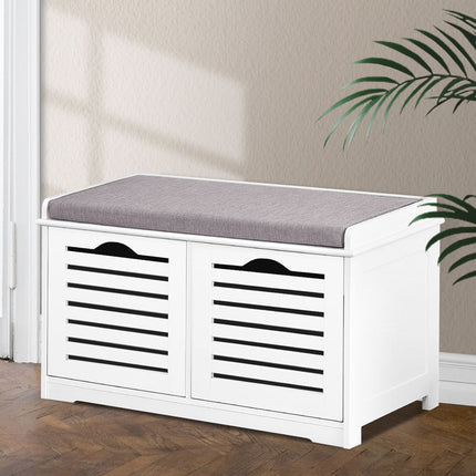 Artiss Shoe Rack Cabinet Bench White Caye.