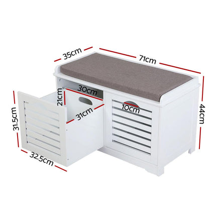 Artiss Shoe Rack Cabinet Bench White Caye.