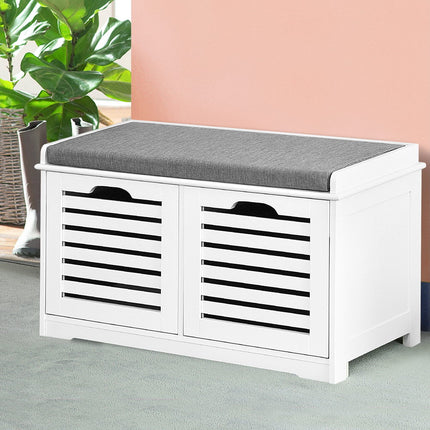 Artiss Shoe Rack Cabinet Bench White Caye.