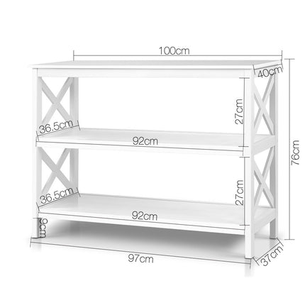 Artiss Console Table 3-tier White Polly.