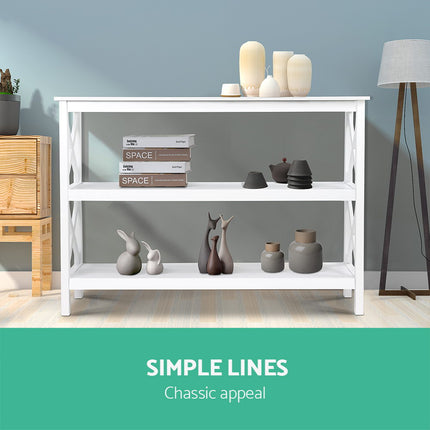 Artiss Console Table 3-tier White Polly.