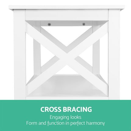 Artiss Console Table 3-tier White Polly.