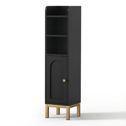 Artiss Bathroom Storage Cabinet Floor Organizer Toilet Corner Adjustable Black.