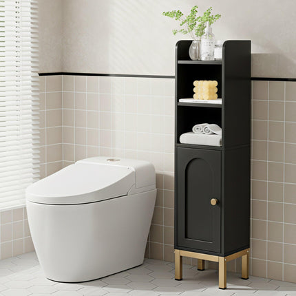 Artiss Bathroom Storage Cabinet Floor Organizer Toilet Corner Adjustable Black.