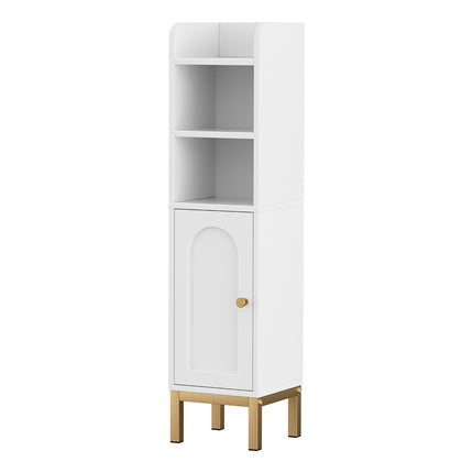Artiss Bathroom Storage Cabinet Floor Organizer Toilet Corner Adjustable Shelf with Door White.