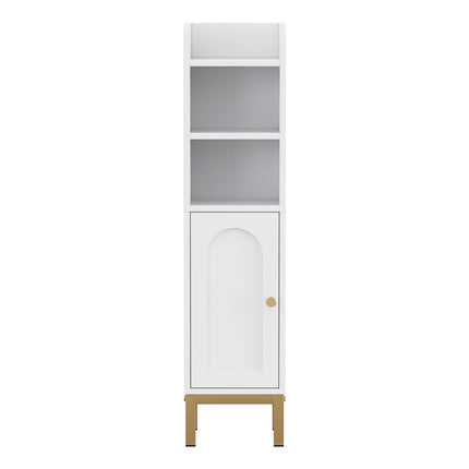 Artiss Bathroom Storage Cabinet Floor Organizer Toilet Corner Adjustable Shelf with Door White.