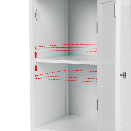 Artiss Bathroom Cabinet Storage 161cm White Rattan Tallboy Toilet Cupboard.