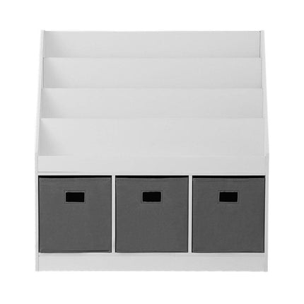 Keezi Kids Bookshelf 4 Tiers Magazine Rack Toy Box Organiser Storage Display Shelf.