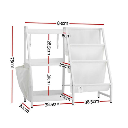 Keezi 3-Tier Kids Bookshelf Bookcase Children Toy Storage Organizer Rack Display Shelf.
