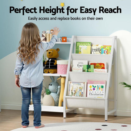 Keezi 3-Tier Kids Bookshelf Bookcase Children Toy Storage Organizer Rack Display Shelf.