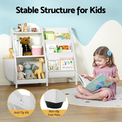 Keezi 3-Tier Kids Bookshelf Bookcase Children Toy Storage Organizer Rack Display Shelf.