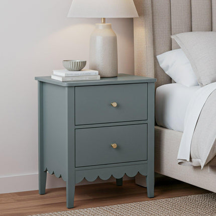 Artiss Bedside Table 2 Drawers Bedroom Storage Nightstand Green.