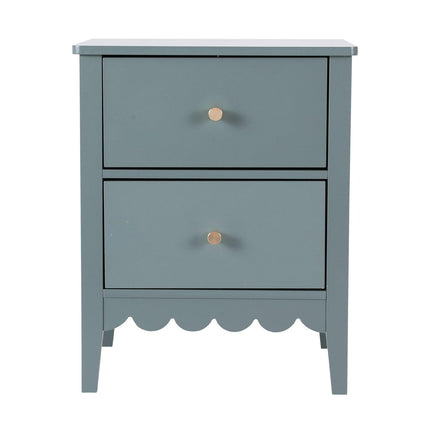 Artiss Bedside Table 2 Drawers Bedroom Storage Nightstand Green.