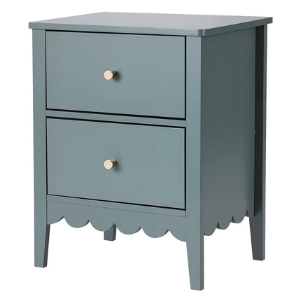 Artiss Bedside Table 2 Drawers Bedroom Storage Nightstand Green.