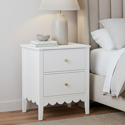 Artiss Bedside Table 2 Drawers Bedroom Storage Nightstand White.