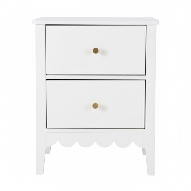 Artiss Bedside Table 2 Drawers Bedroom Storage Nightstand White.