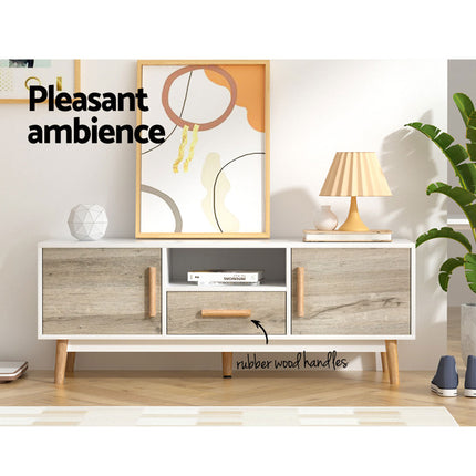 Artiss TV Cabinet Entertainment Unit 120cm Wood White Gino.