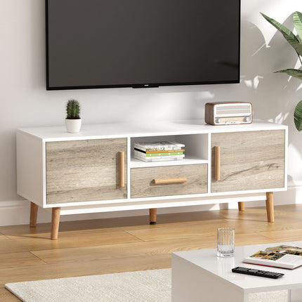 Artiss TV Cabinet Entertainment Unit 120cm Wood White Gino.