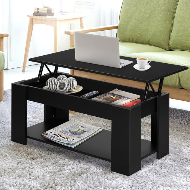 Artiss Coffee Table Lift-top Coffee Table Black.