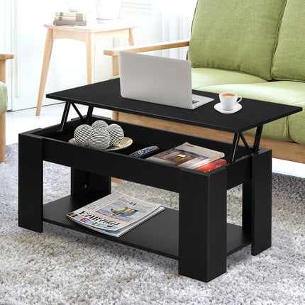 Artiss Coffee Table Lift-top Coffee Table Black.