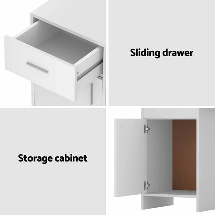 Artiss Computer Desk Drawer Cabinet White 100CM.