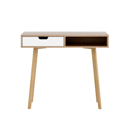 Artiss Computer Desk Drawer Cabinet Shelf Oak 90CM.
