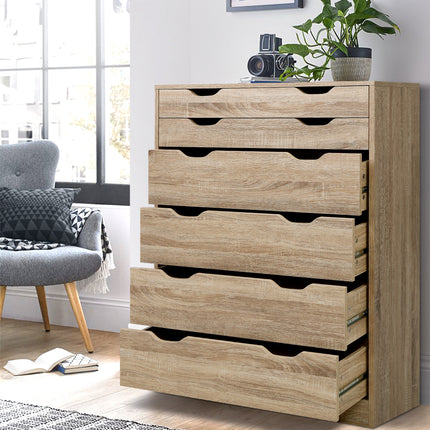 Artiss 6 Chest of Drawers - MYLA Oak.