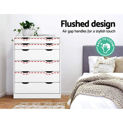 Artiss 6 Chest of Drawers - MYLA White.