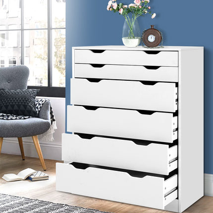 Artiss 6 Chest of Drawers - MYLA White.