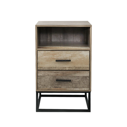 Artiss Bedside Table 2 Drawers with Shelf - BADAN.