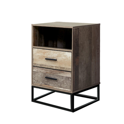 Artiss Bedside Table 2 Drawers with Shelf - BADAN.