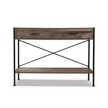 Artiss Console Table 2 Drawers Walnut Marconi.