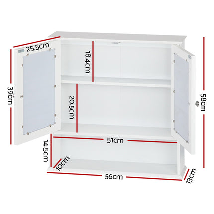 Artiss Bathroom Mirror Cabinet Storage Cupboard.
