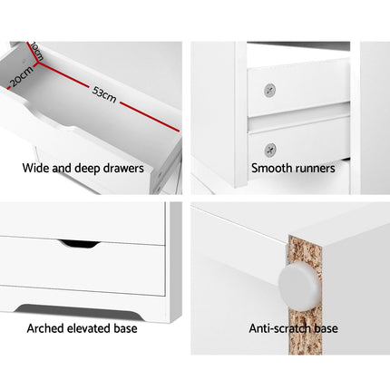 Artiss Bookshelf with Drawers - NANA White.